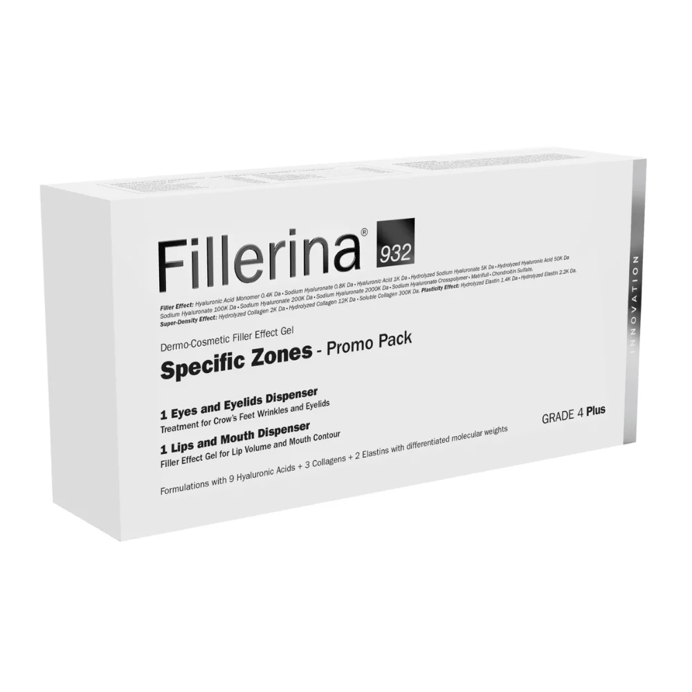 Set Labo: Fillerina 932 Zone Specifiche Grado 4 Plus Crema Trattamento Locale Volumizzante Acido Ialuronico Labbra 7 ml + Fillerina 932 Zone Specifiche Grado 4 Plus Crema Trattamento Locale Anti-Rughe Giorno & Notte Occhi & Palpebre 15 ml