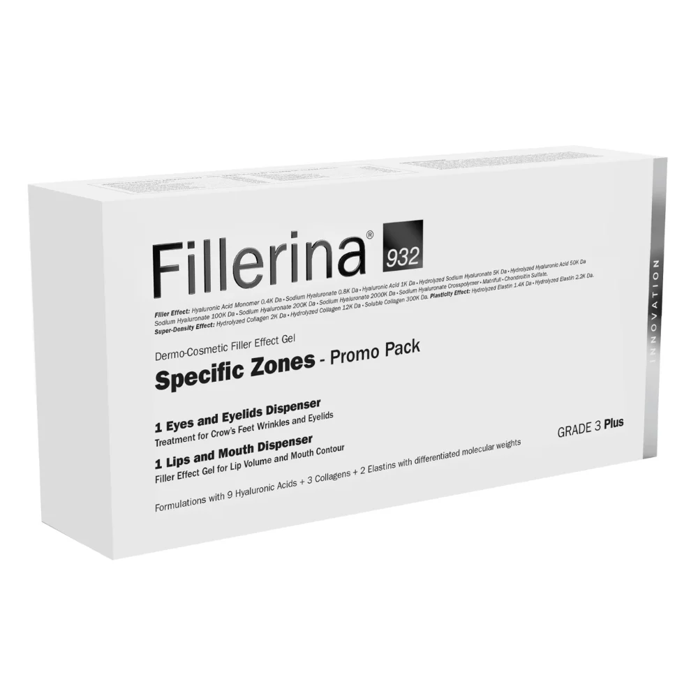 Set Labo: Fillerina 932 Zone Specifiche Grado 3 Plus Crema Trattamento Locale Volumizzante Acido Ialuronico Labbra 7 ml + Fillerina 932 Zone Specifiche Grado 3 Plus Crema Trattamento Locale Anti-Rughe Giorno & Notte Occhi & Palpebre 15 ml