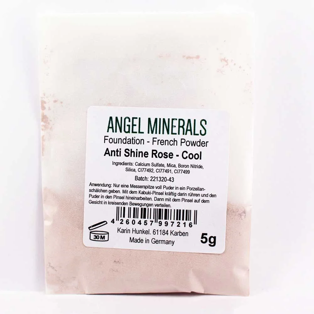 Angel minerals French fondotinta in polvere Anti lucidità ricarica Rose (5 g)