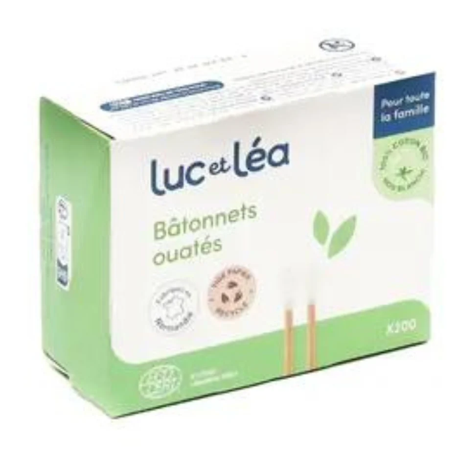 Luc E Lea Bastoncini Ovattati Adulto 100% Cotone Bio Gambo Carta x200