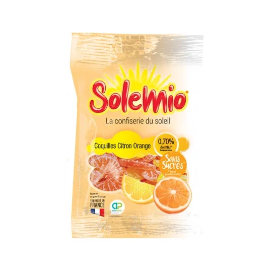 Solemio Caramelle Arancia Limone Senza Zucchero Bio 80g