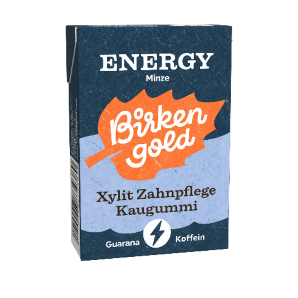 Birkengold Gomma da Masticare Naturale, menta energy allo xilitolo (28 g)