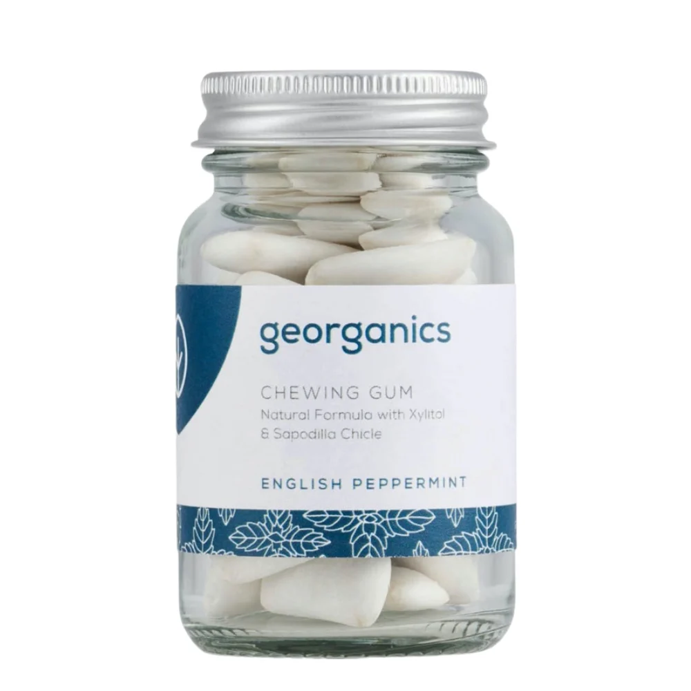 Georganics Gomma da masticare naturale menta piperita inglese, 30 pezzi