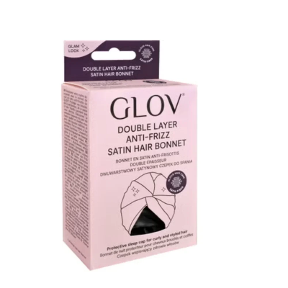 Glov Turbante in raso doppio strato rosa Protegge dalla rottura, dall'effetto crespo e dalle cariche elettrostatiche