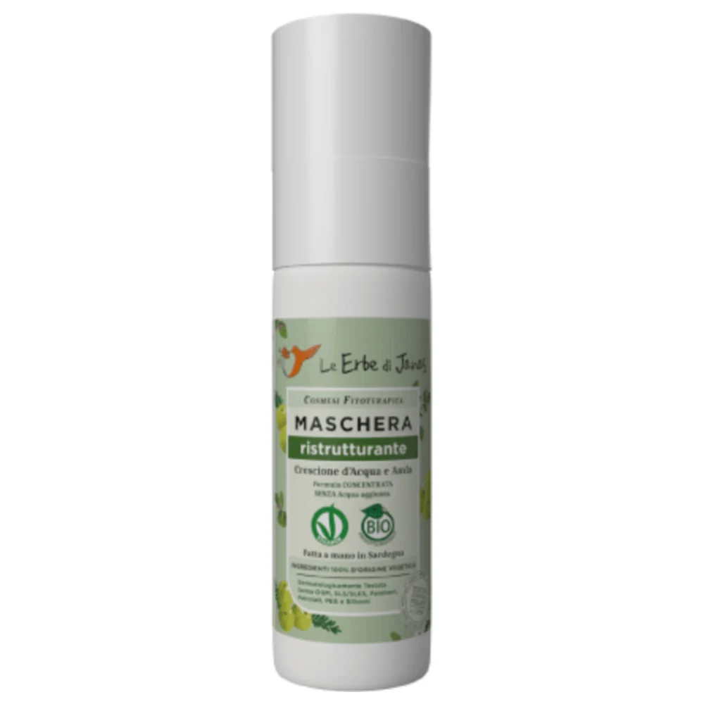 Le erbe di janas Maschera Capelli Ristrutturante Crescione & Amla, 50 ml