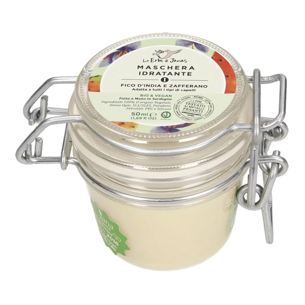 Le erbe di janas Maschera Capelli Idratante Fico D'India & Zafferano, 50 ml