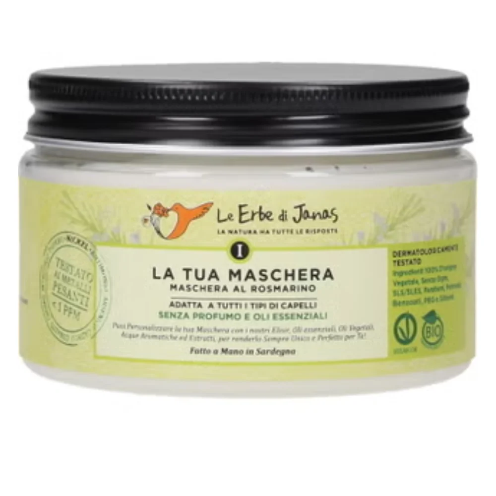 Le erbe di janas Semplice Macchia - Maschera Capelli al Rosmarino Selvatico della Sardegna, 250 ml