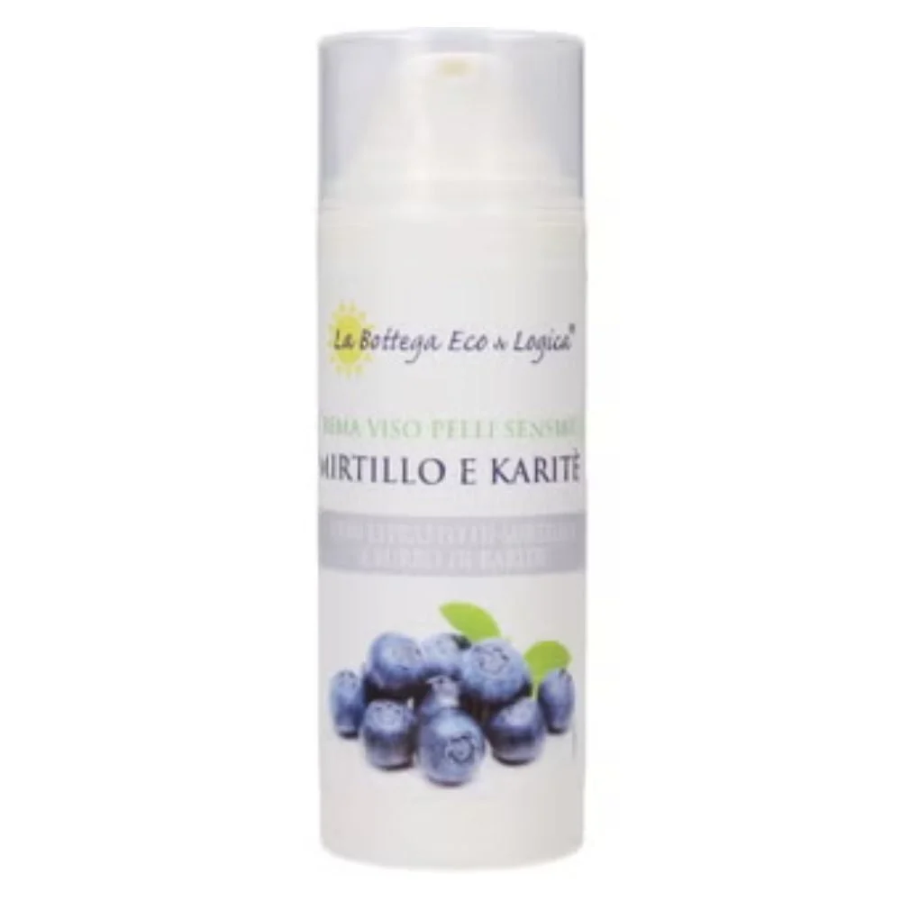La bottega eco & logica Crema Viso Pelli Sensibili Arrossate Mirtillo e Karité 50 ml