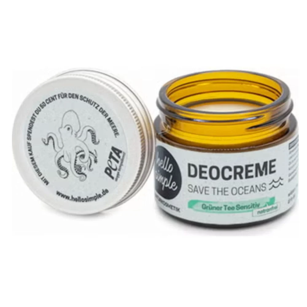 Hello simple "Save the Oceans" Crema Deodorante al Tè Verde 50 g