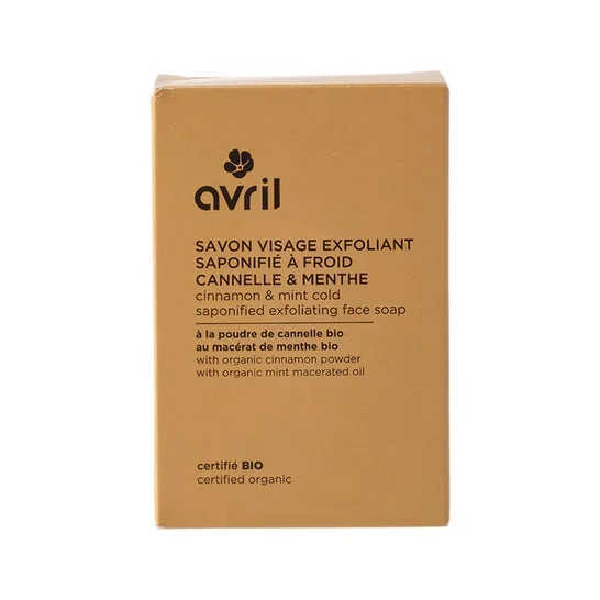 Avril Jabón Prensado en Frío Facial Exfoliante Canela y Menta 100g