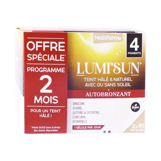 Nat&Form Pack Lumisun Autobronceador 2x30 Perlas
