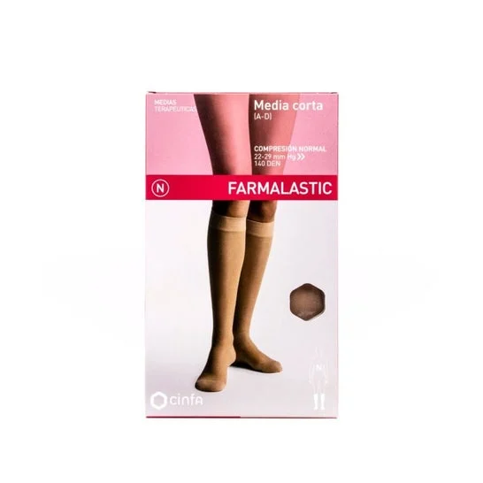 Farmalastic calza corta (A-D) compressione normale T-grande beige 1ud