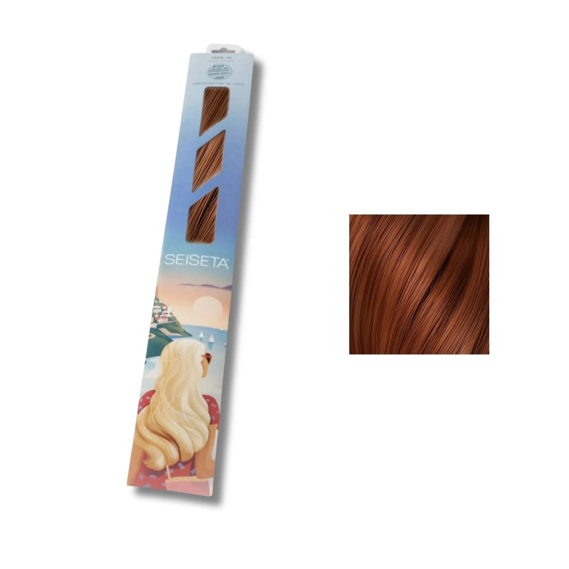 Seiseta Keratin Fusion Classic 130. Biondo Chiaro Rosso Rame 50/55cm - Extension Professionali per Capelli Cheratina