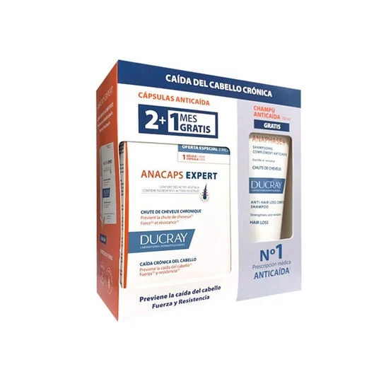 Ducray Anacaps Expert 90caps + Anaphase+ Champú Anticaída 100ml