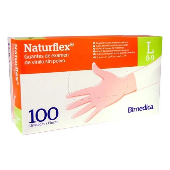 Naturflex Guantes Vinilo Sin Polvo Talla L 100uds