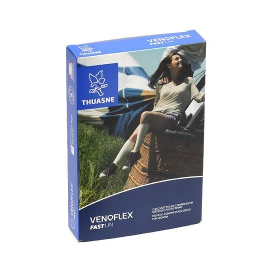Thuasne Venoflex Fast Lin 2 Calcetín Mujer Azul Azu N3 1 Par