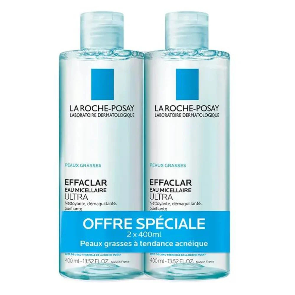 La Roche-Posay Effaclar Acqua Micellare Ultra Detergente Struccante Purificante Pelle Grassa 2x400ml