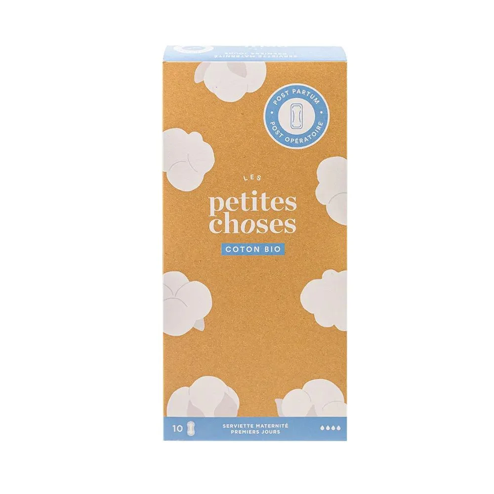 Les Petites Choses Assorbenti Igienici Maternità Post Partum - Cotone Bio x10