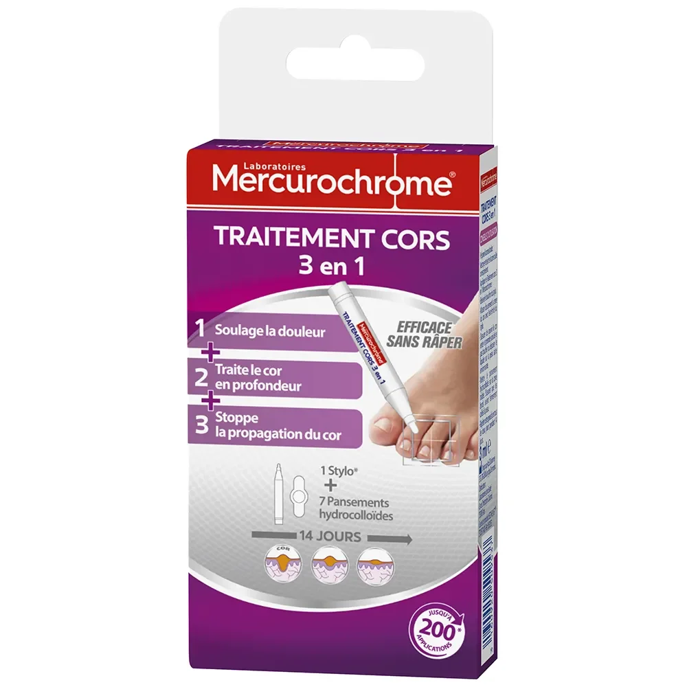 Mercurochrome Trattamento Cors 3 In 1 Con Penna E 7 Cerotti 4ml