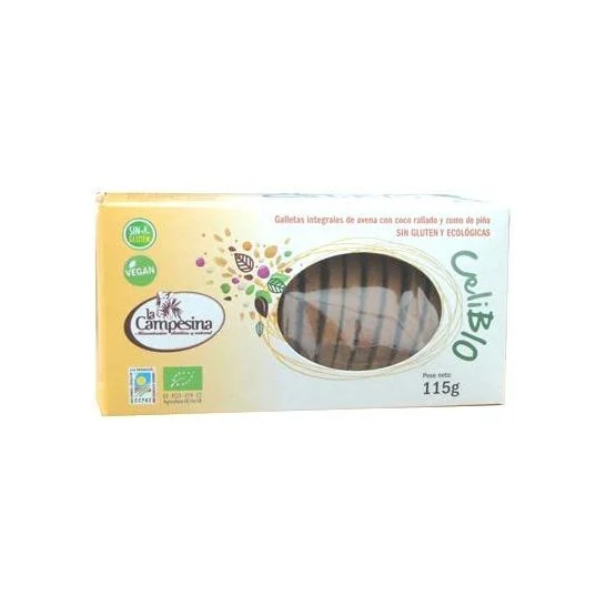 La Campesina Oatmeal Cookie Int Ananas Cocco Senza Glutine 120g