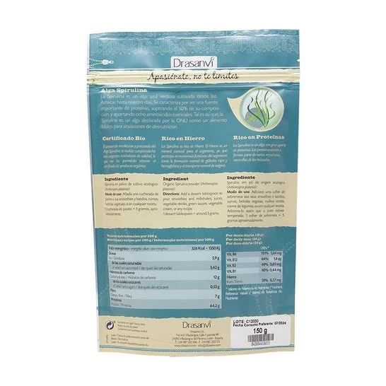 Alga Spirulina Bio Super Foods Drasanvi 150g di alghe Spirulina Bio Super Foods Drasanvi
