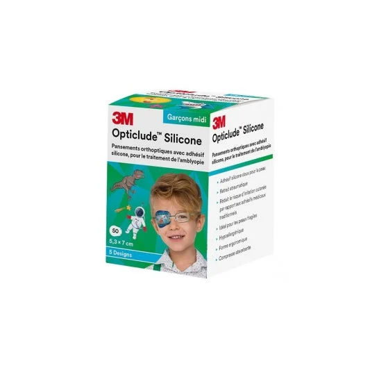 3M Opticlude Silicone Eye Boy Midi 50 unità