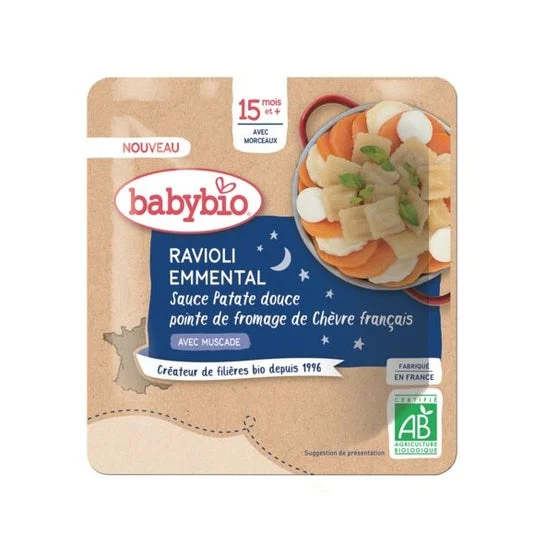 BabyBio Ravioli Emmental Patata Dolce Formaggio Capra Bio 195g