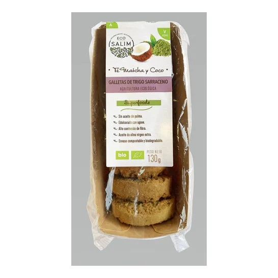 Eco-Salim Galletas Trigo Sarraceno Matcha Coco Bio 130g