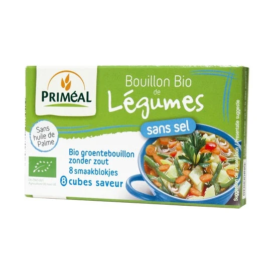 Priméal Cubito Caldo Verduras Sin Sal Bio 8x9g