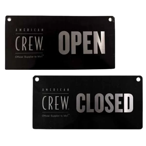 CARTELLO OPEN/CLOSED AMERICAN CREW 300 ML.