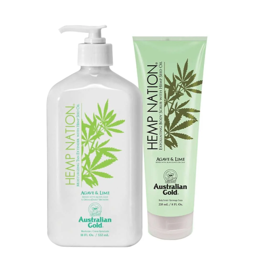 AUSTRALIAN GOLD HEMP NATION AGAVE AND LIME BODY SCRUB + HEMP NATION AGAVE AND LIME