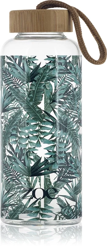 ZOE Bamboo Glass bottiglia d'acqua in vetro colore Tropic green 550 ml