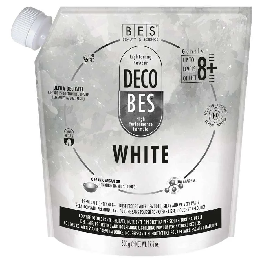 DECOBES WHITE – POLVERE DECOLORANTE PER SCHIARITURE NATURALI 500 GR. SMART BAG