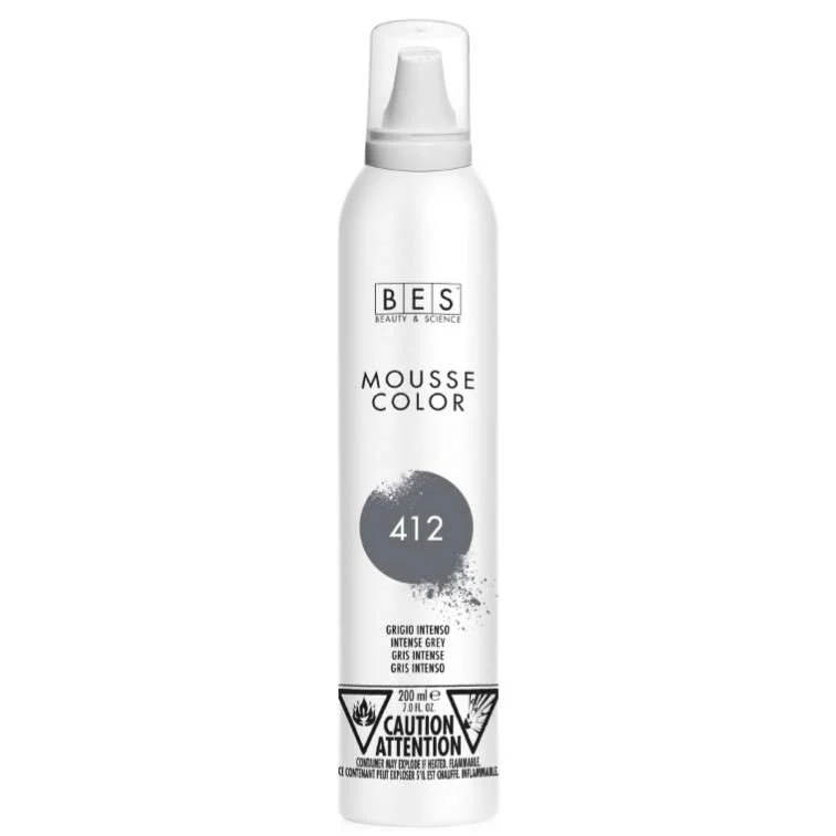 BES MOUSSE COLOR – SCHIUMA COLORANTE AI SEMI DI LINO COL. 412 GRIGIO INTENSO 200ml