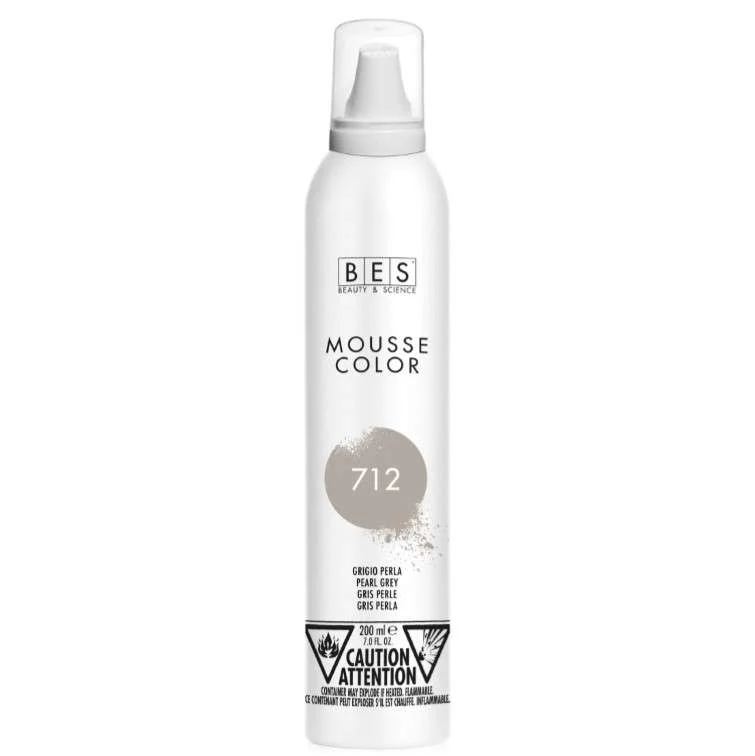 BES MOUSSE COLOR – SCHIUMA COLORANTE AI SEMI DI LINO COL. 712 GRIGIO PERLA 200ml