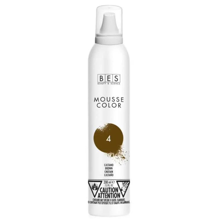 BES MOUSSE COLOR – SCHIUMA COLORANTE AI SEMI DI LINO COL. 4 CASTANO 200ml