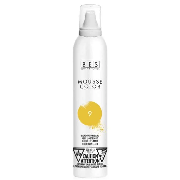 BES MOUSSE COLOR – SCHIUMA COLORANTE AI SEMI DI LINO COL. 9 BIONDO CHIARISSIMO 200ml