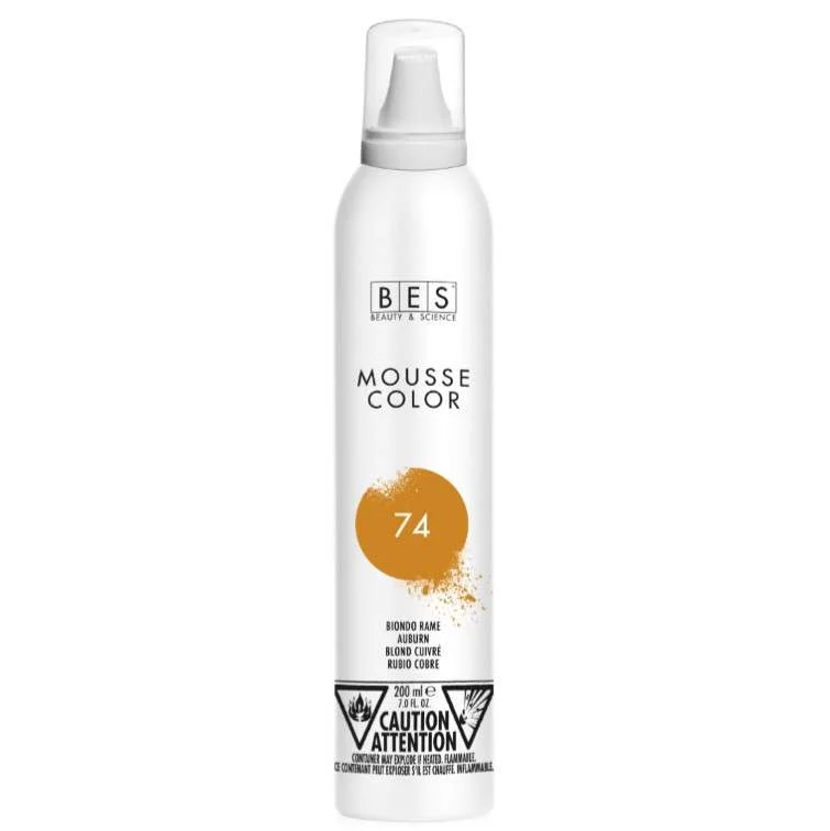 BES MOUSSE COLOR – SCHIUMA COLORANTE AI SEMI DI LINO COL. 74 BIONDO RAME 200ml