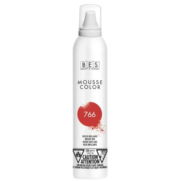 BES MOUSSE COLOR – SCHIUMA COLORANTE AI SEMI DI LINO COL. 766 ROSSO BRILLANTE 200ml