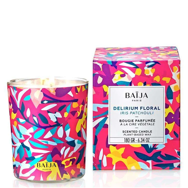 DELIRIUM FLORAL – IRIS PATCHOULI SCENTED CANDLE WITH NATURAL WAX 180 GR.