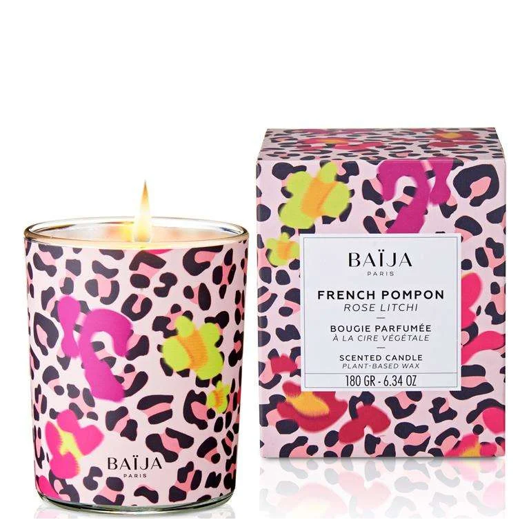 FRENCH POMPON – ROSA E LITCHI SCENTED CANDLE WITH NATURAL WAX 180 GR.
