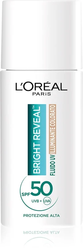 L’Oréal Paris Bright Reveal Illuminante Colorato Protezione solare dal finish colorato e texture leggera. SPF 50 colore chiaro 50 ml