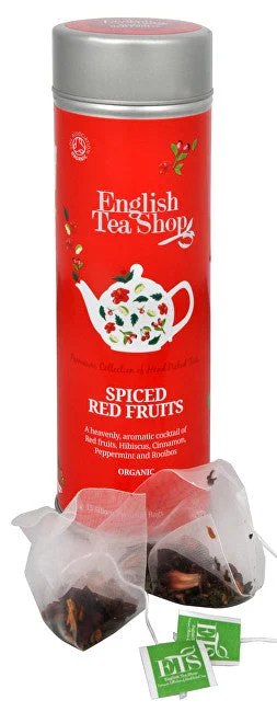 English tea shop Frutti rossi piccanti BIO 15 piramidi in lattina