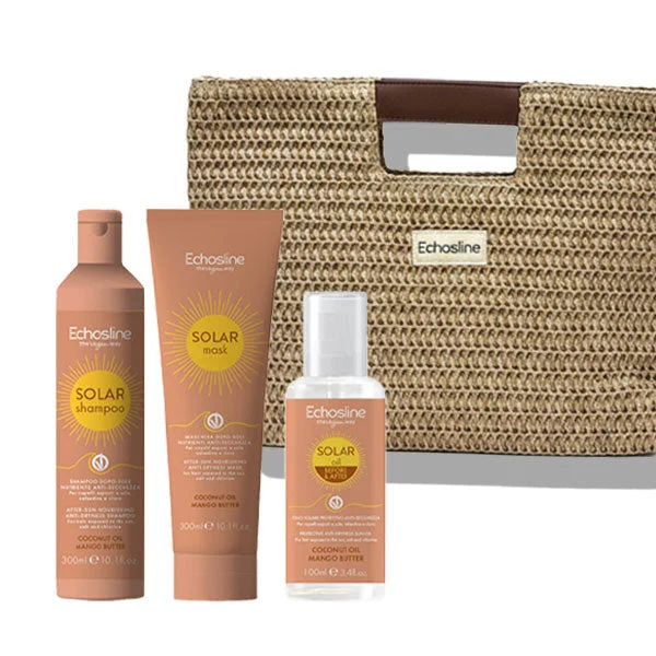 Kit Echosline Solar Shampoo 300ml + Mask 300ml + Oil 100ml