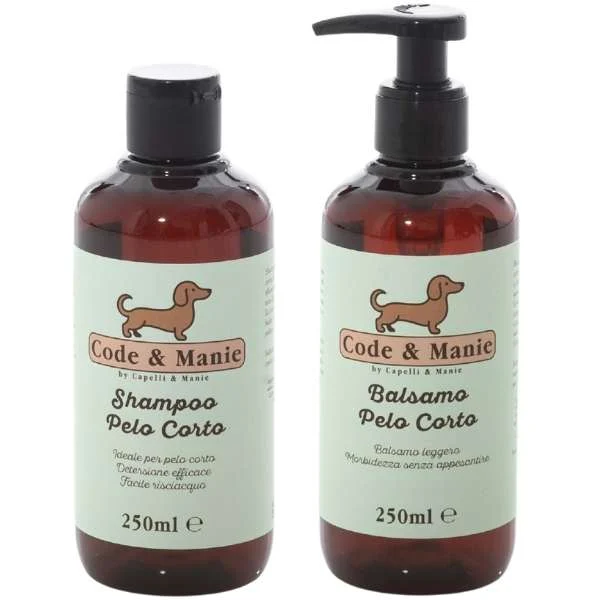 CODE & MANIE SHAMPOO + BALSAMO PELO CORTO