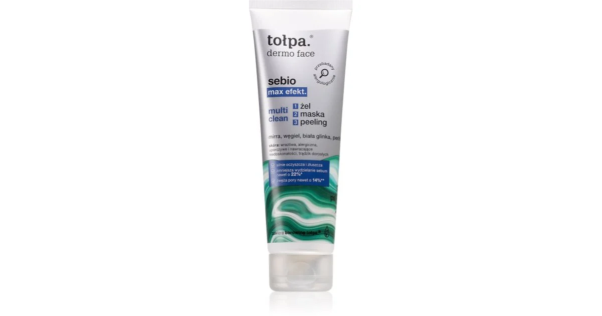 Tołpa Dermo Sebio Max Efect maschera e scrub detergenti per pelli problematiche, acne 100 ml