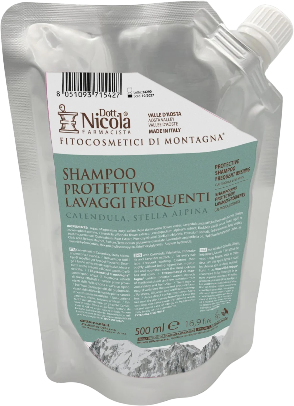 Dott.nicola farmacista Shampoo Protetttivo Stella Alpina, da 500 ml