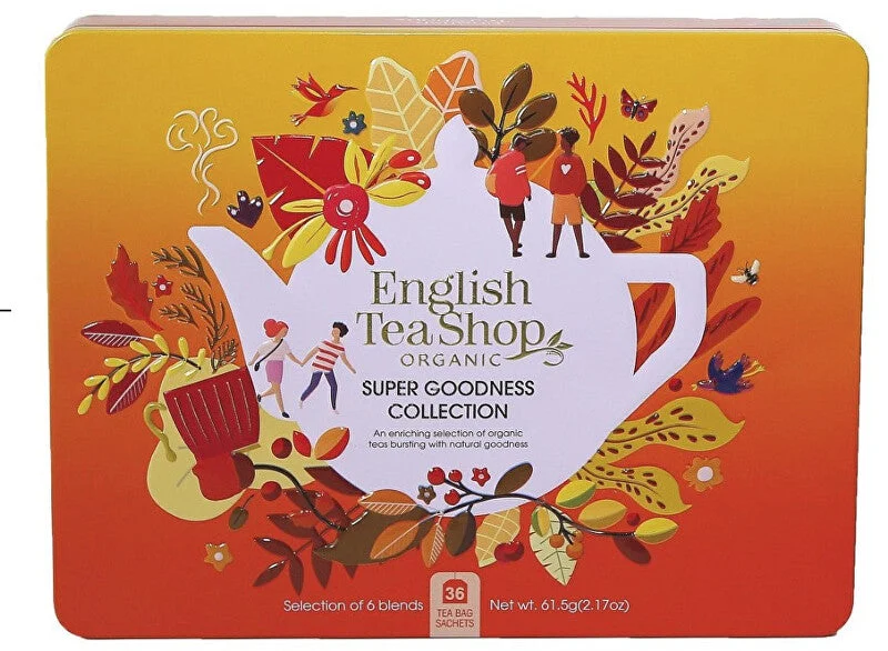 English tea shop Set regalo Super Goodness arancione BIO in una scatola di latta da 36 sacchetti