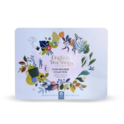 English tea shop Set regalo Il tuo Wellness Blue BIO in una scatola di latta da 36 sacchetti
