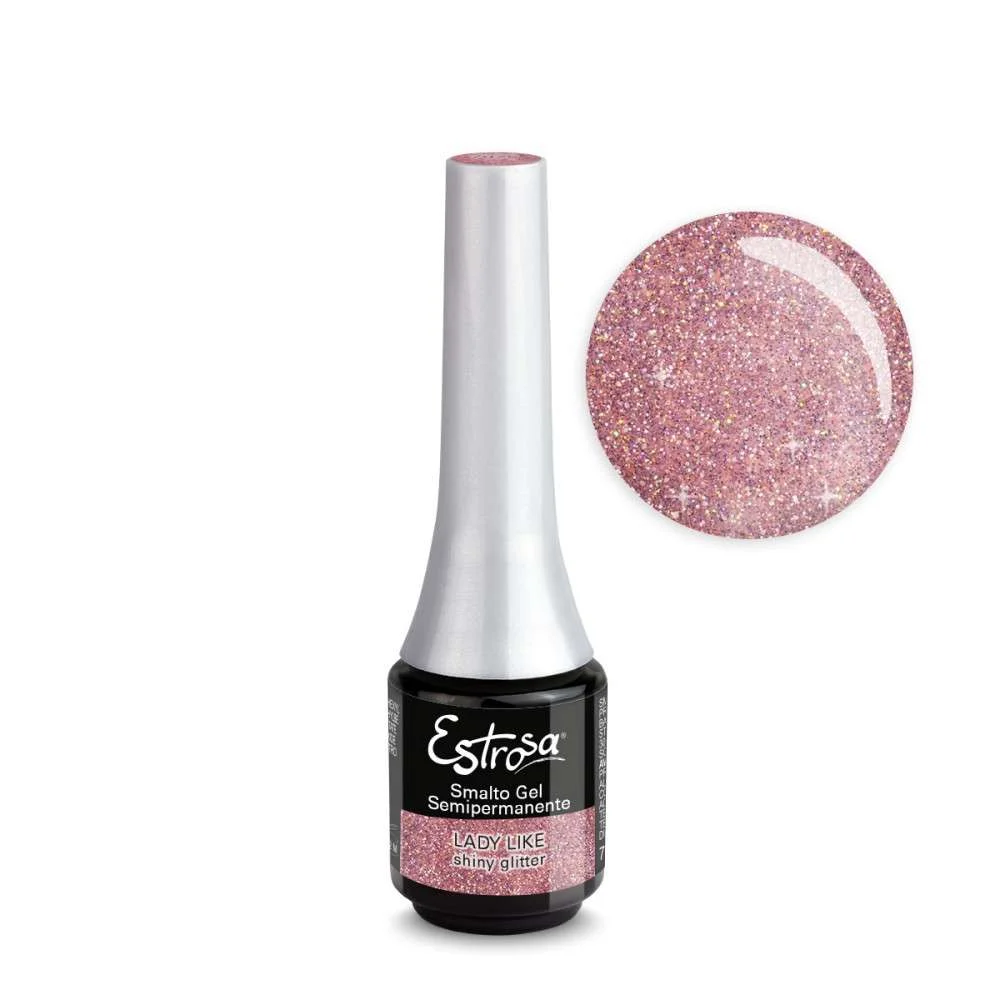 ESTROSA MINI-SMALTO GEL SEMIPERMANENTE COL. LADY LIKE SHINY GLITTER 7 ML.